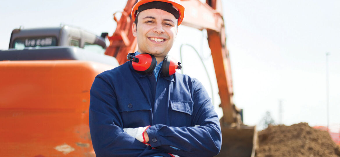 Man at work in a construction site