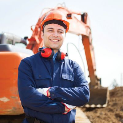 Man at work in a construction site