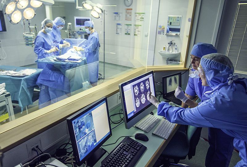 View at operating room from control center