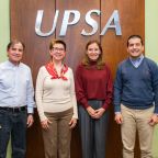 Secretario General de la UPSA Roberto Antelo, la RectoraLauren Müller de Pacheco, la nueva Decana FAI Claudia Tinoco y el Vicerrector Sergio Daga. (1)